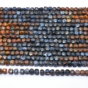Pietersite Gemstone 4mm Faceted Cube 3d Box Beads | Aaa+ Natural Pietersite Semi Precious Gemstone Loose Fancy Briolette Beads | 13" Strand Pietersite Gemstone 4mm Faceted Cube 3d Box Beads | Aaa+ Natural Pietersite Semi Precious Gemstone Loose Fancy Briolette Beads | 13" Strand