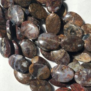 Pietersite Gemstone Beads. Full 15" Strand Of 13x18mm Oval Shaped Beads, About 24 Beads. Mixed Gold, Red And Browns With Some Flash. Pietersite Gemstone Beads. Full 15" Strand Of 13x18mm Oval Shaped Beads, About 24 Beads. Mixed Gold, Red And Browns With Some Flash.