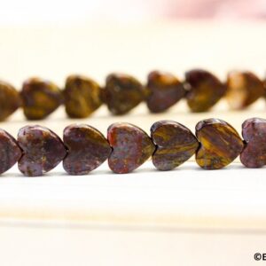 M-s/ Pietersite 8mm/ 6mm Heart Beads 16" Strand Natural Gemstone Beads For Jewelry Making