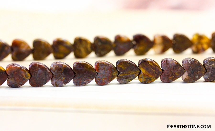 M-s/ Pietersite 8mm/ 6mm Heart Beads 16" Strand Natural Gemstone Beads For Jewelry Making M-s/ Pietersite 8mm/ 6mm Heart Beads 16" Strand Natural Gemstone Beads For Jewelry Making
