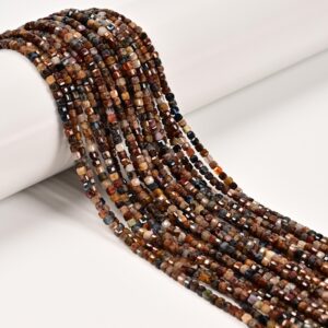Natural Pietersite Faceted Cube Beads Size 2mm 15.5'' Strand Natural Pietersite Faceted Cube Beads Size 2mm 15.5'' Strand