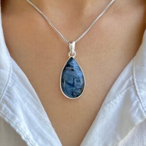 Pietersite Pendant / 925 Sterling Silver / Healing Gemstone / Gifts for her / Pear Cab / Pietersite Jewelry / Statement Pendant PIT-P-155.