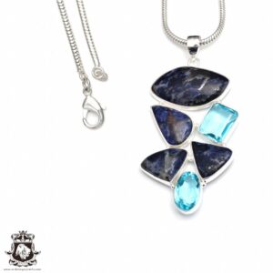 Pietersite 925 Sterling Silver Pendant & 2MM Italian 925 Sterling Silver Chain P9173