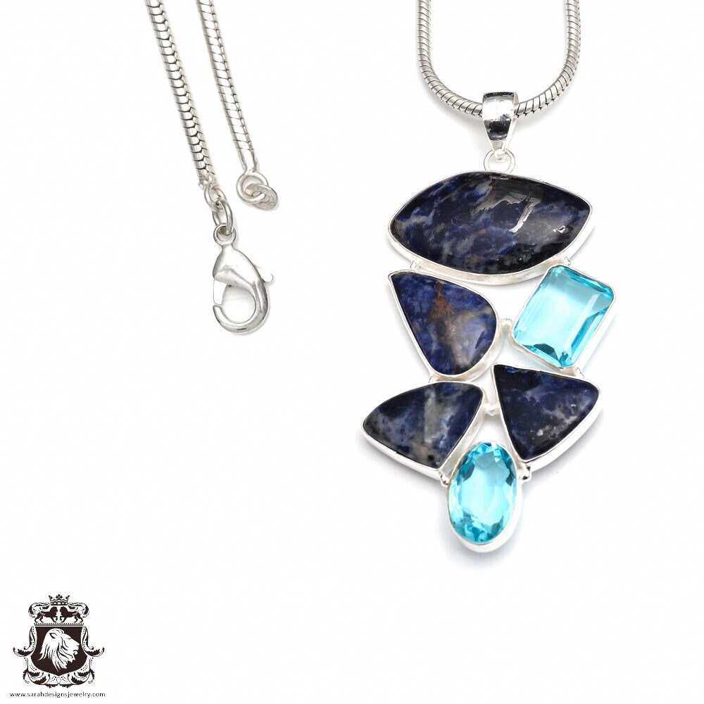 Pietersite 925 Sterling Silver Pendant & 2mm Italian 925 Sterling Silver Chain P9173