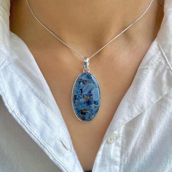 Pietersite Pendant / 925 Sterling Silver / Healing Gemstone / Gifts For Her / Oval Cab / Pietersite Jewelry / Statement Pendant Pit-p-72.