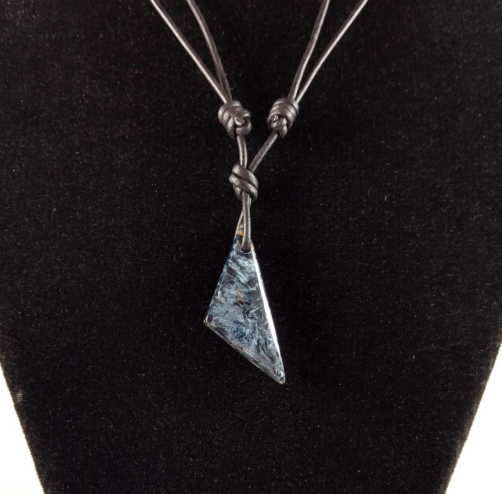 Pietersite Pendant Adjustable Leather Necklace Handmade By Chris Hay