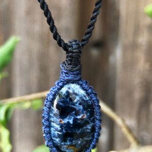 PIETERSITE ARTISAN NECKLACE Pendant, Healing Crystal Macrame Jewelry, Boho Style