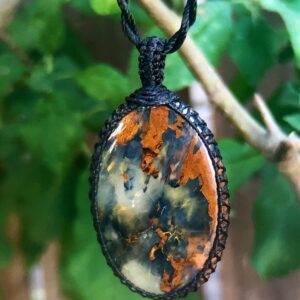 PIETERSITE BLUE BROWN Necklace Pendant, Healing Crystal Jewelry, Macrame Stone