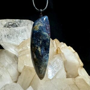 Blue Pietersite Gemstone Pendant - Starry Night Appearance, Hand Cut and Polished, Handcrafted in the USA