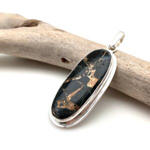 Oval Pietersite Sterling Silver Pendant, 925 Gemstone