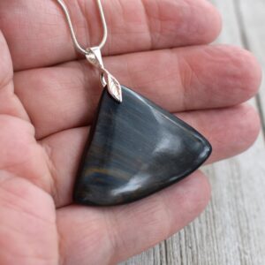 Pietersite Freeform Pendant - Natural Hand Polished Tempest Stone - Aaa Quality Semi Precious Stone - Sterling Silver - Choice Of Chain