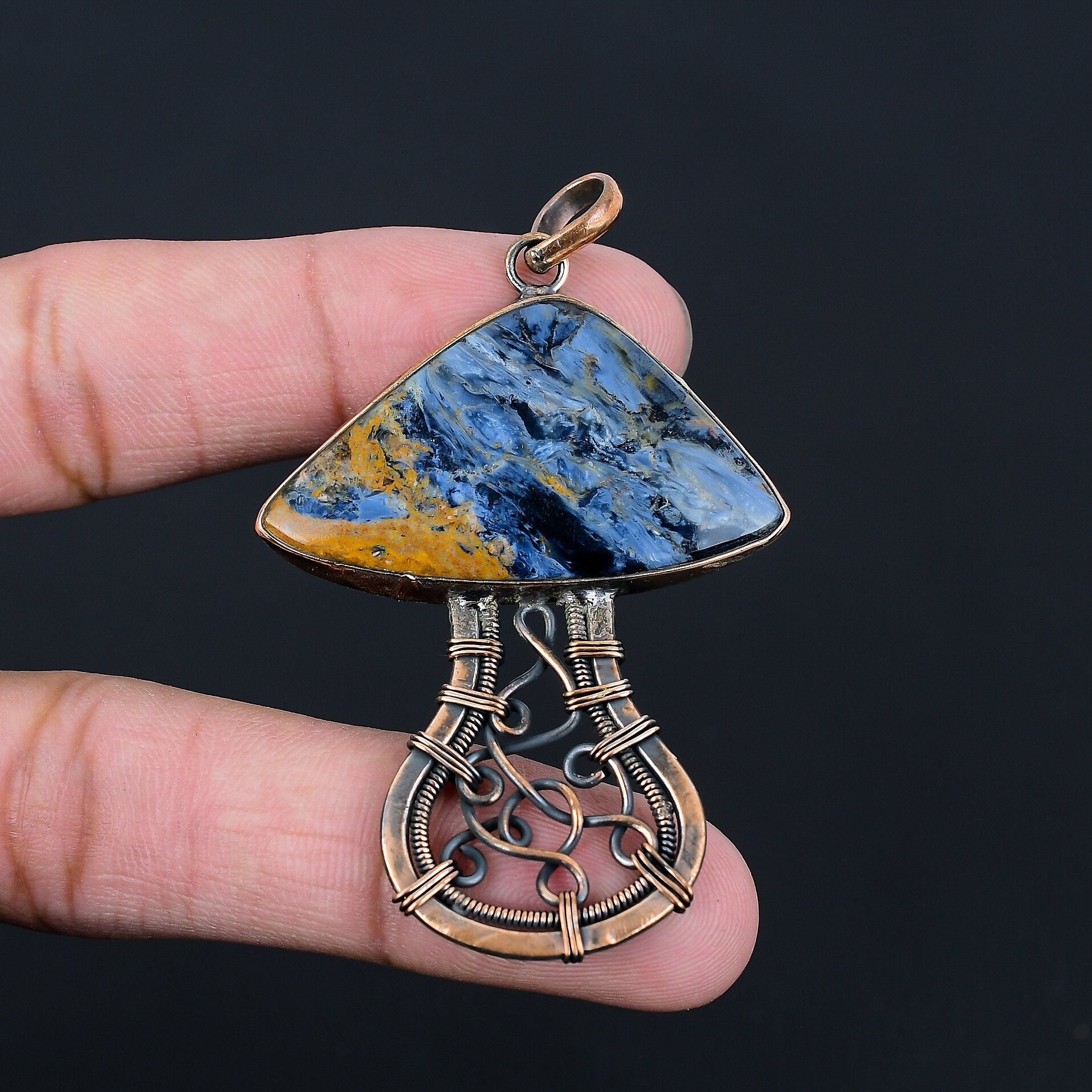 Pietersite Gemstone Pendant Copper Wire Wrapped Pendant Pietersite Pendant Handmade Pendant Jewelry Pietersite Jewelry Gift For Hermother