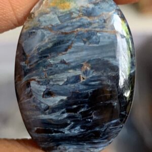 Good Quality- Natural Pietersite Oval Shape Cabochon, Flat Back Gemstone Beads Cabochon Size- 20/28mm Loose Stone For Making Pendant