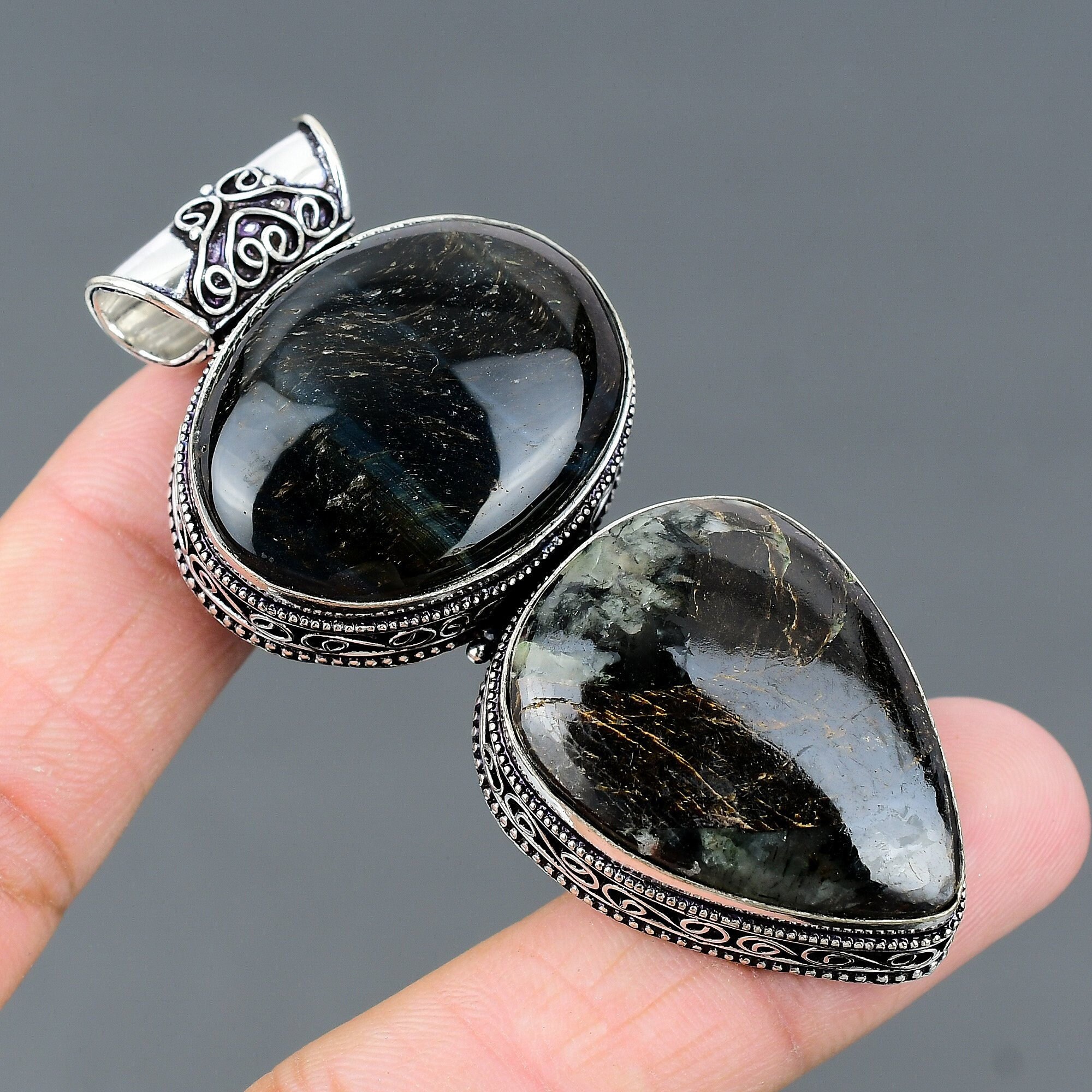 Handmade Pietersite Pendant: 925 Sterling Silver Gemstone Jewelry