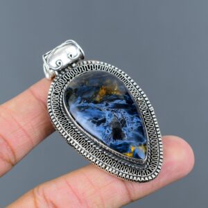 Handmade Pietersite Pendant: 925 Sterling Silver Vintage Jewelry