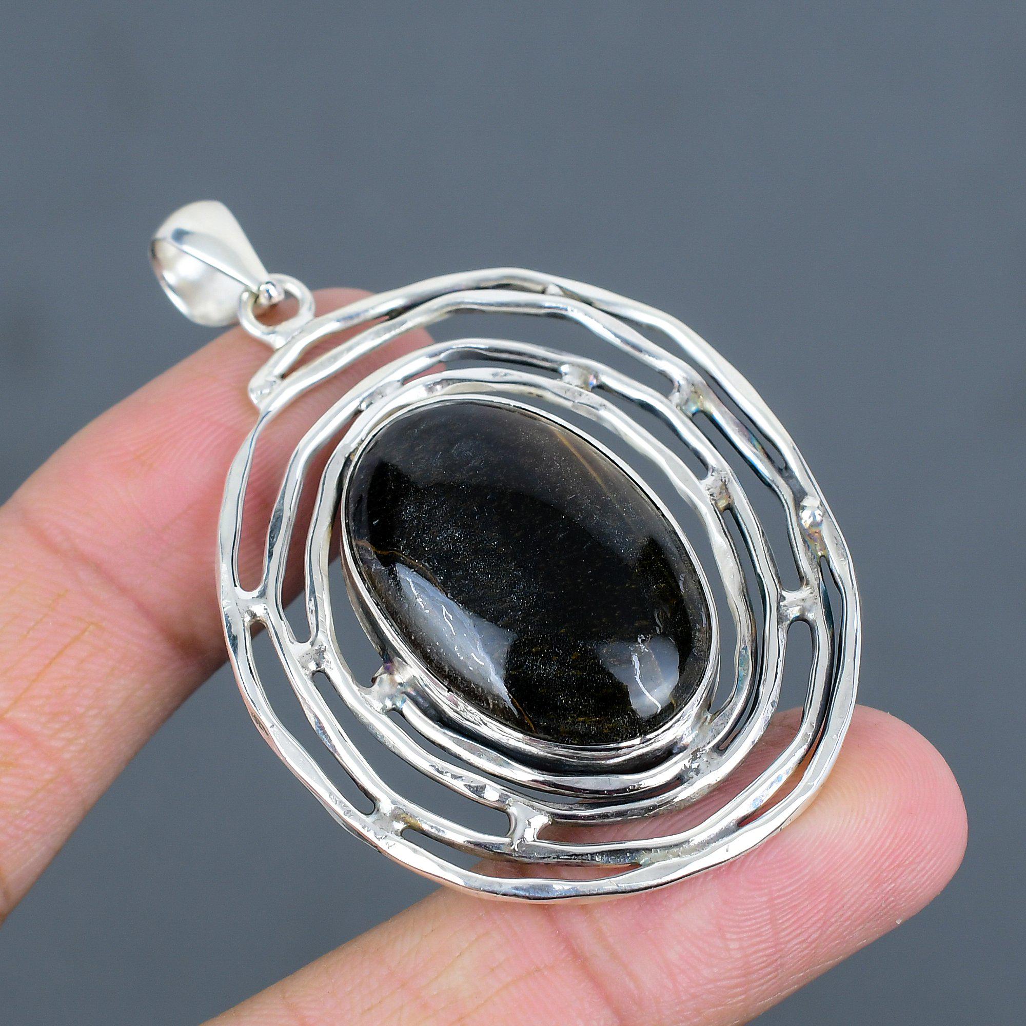 Handmade Pietersite Pendant: 925 Sterling Silver Gemstone Jewelry