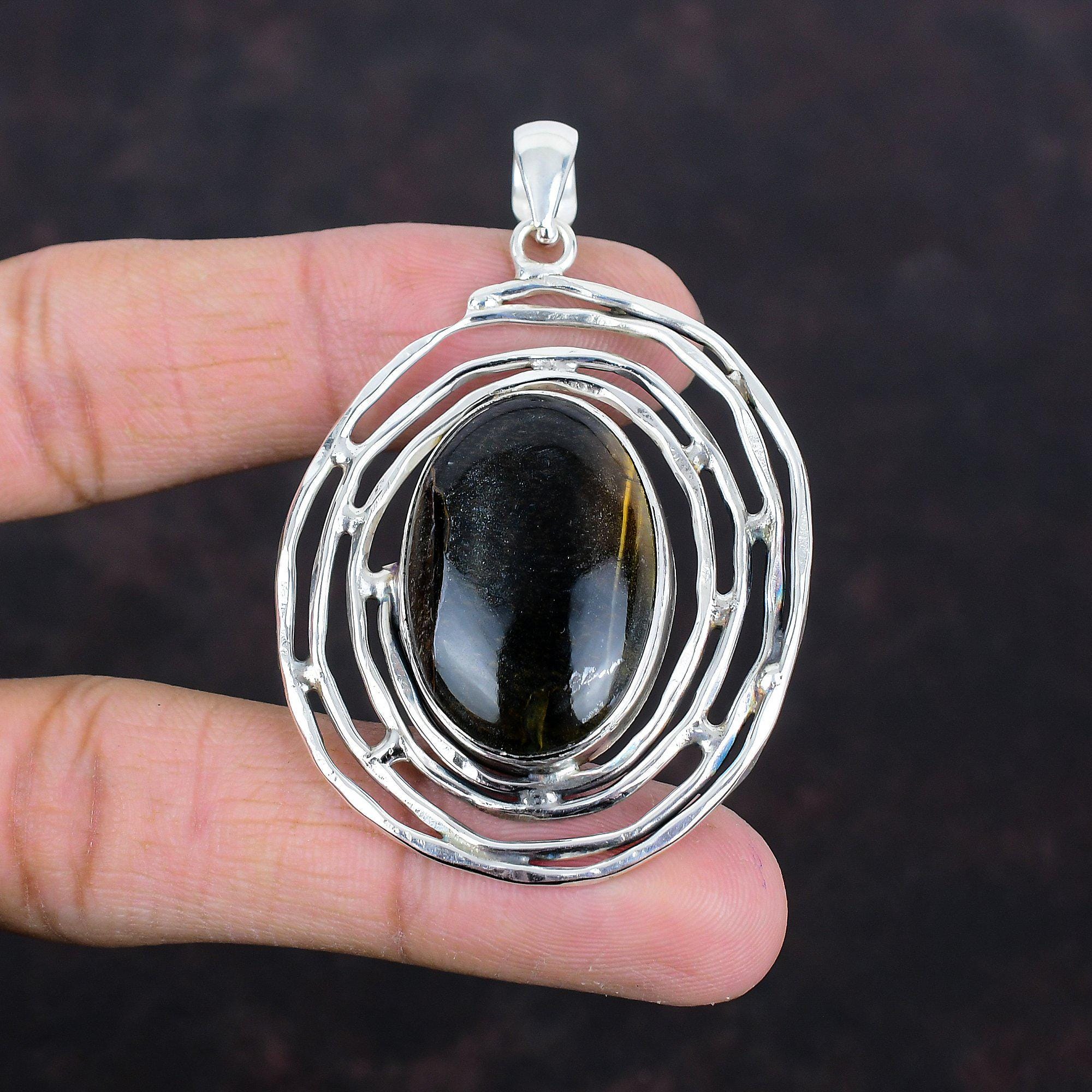 Handmade Pietersite Pendant: 925 Sterling Silver Gemstone Jewelry
