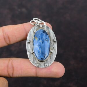 Handmade Pietersite Pendant: Antique Sterling Silver Gemstone Jewelry