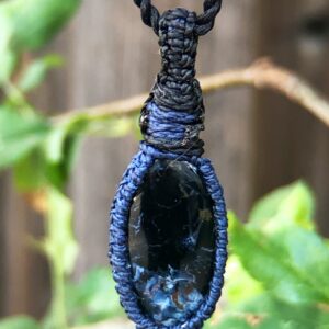 PIETERSITE HANDMADE NECKLACE Pendant, Healing Crystal Macrame Jewelry, Gemstone