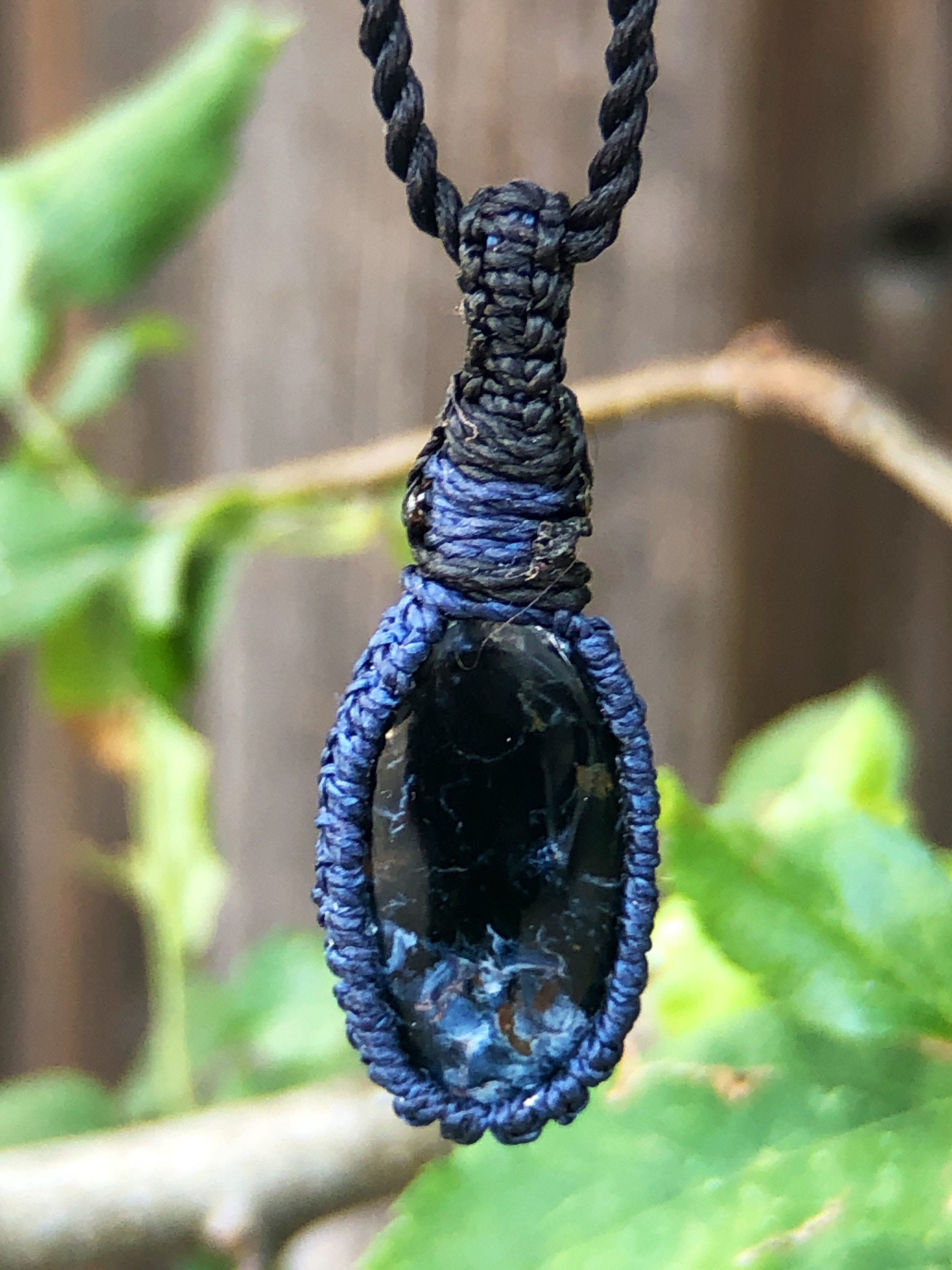 Pietersite Handmade Necklace Pendant, Healing Crystal Macrame Jewelry, Gemstone