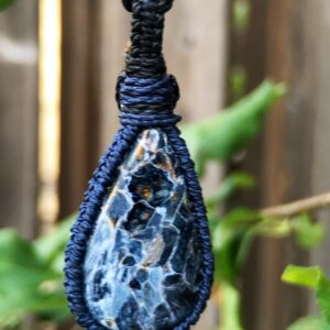PIETERSITE NATURAL NECKLACE Pendant, Healing Crystal Jewelry, Macrame Gemstone