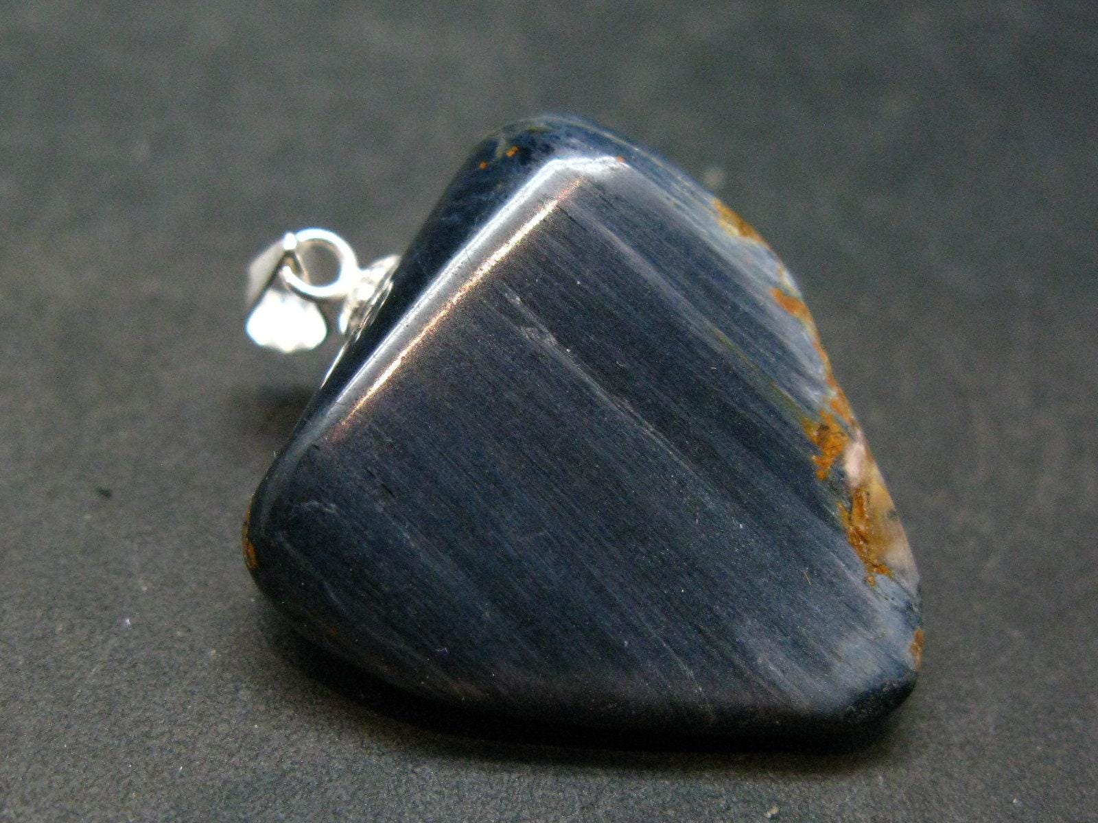 Natural Pietersite Polished Silver Pendant From Namibia - 1.3" - 6.31 Grams