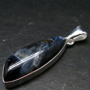 Natural Pietersite Polished Silver Plated Pendant From Namibia - 1.6" - 4.74 Grams