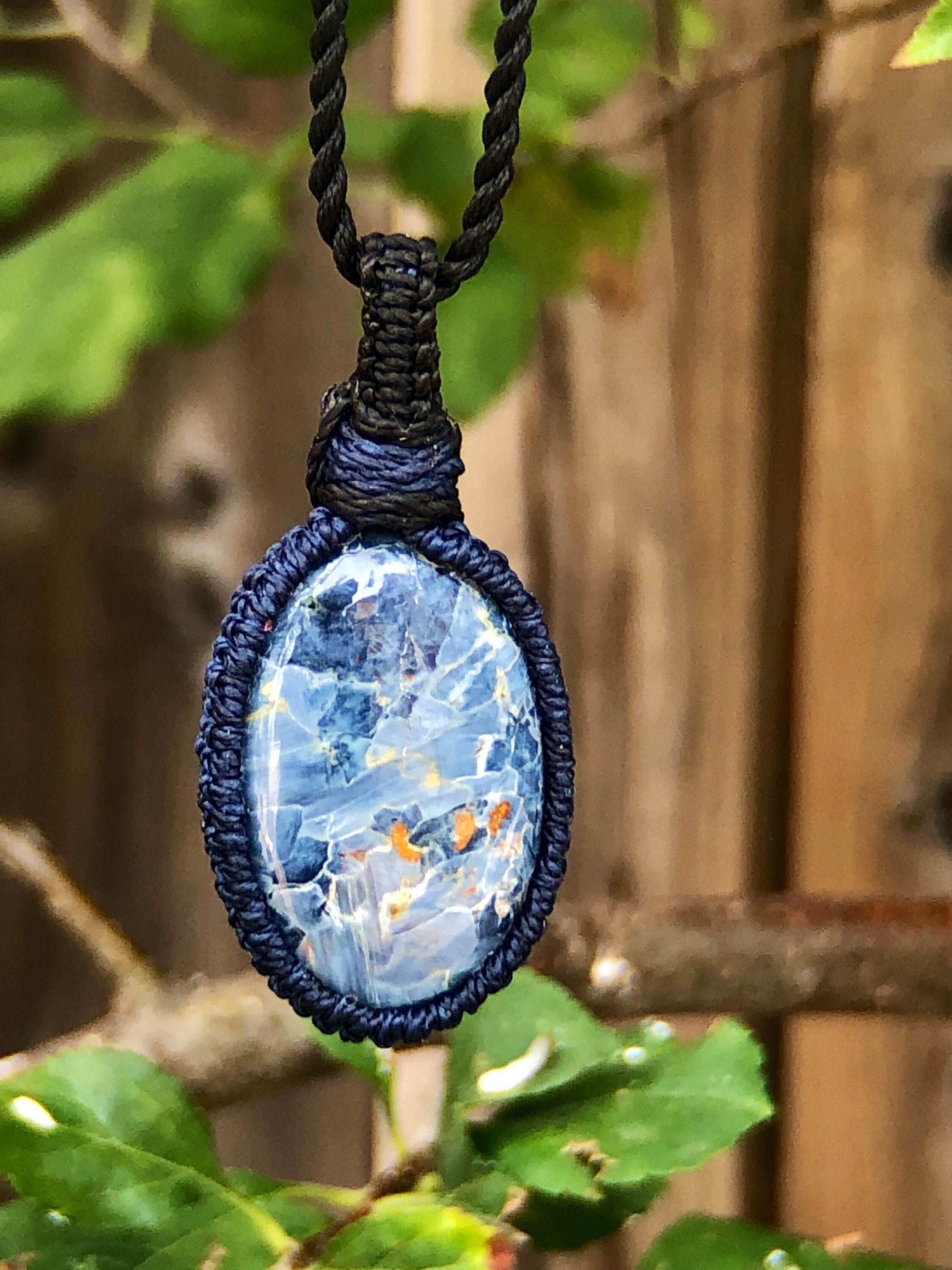 Pietersite Necklace For Women, Pietersite Pendant Necklace, Crystal Healing Necklace, Healing Stones Jewlery, Macrame Necklaces For Women