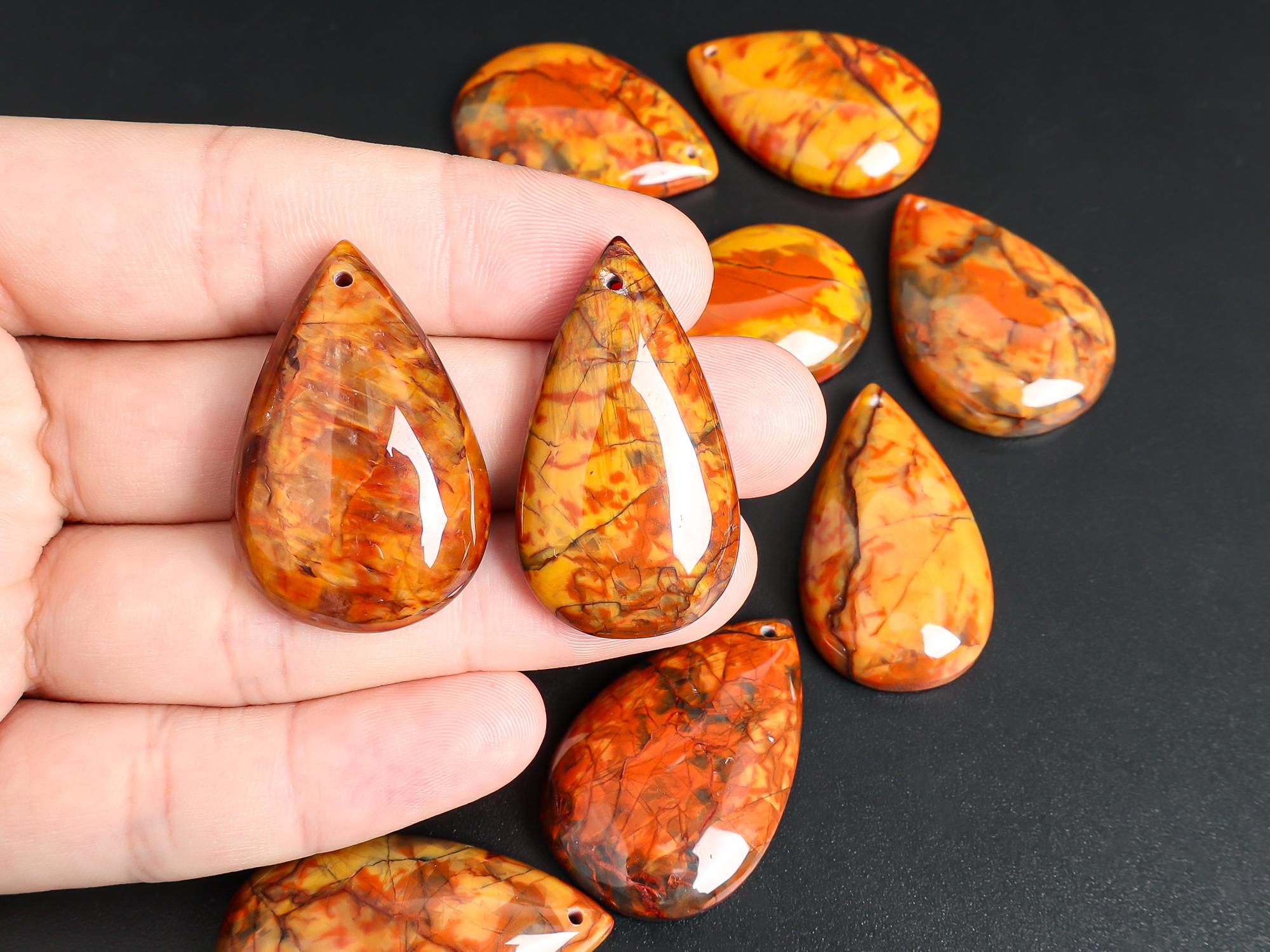 Rare Red Brown Pietersite Teardrop Pendant Grade Aaa Genuine Natural One Of A Kind Gemstone