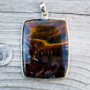 Sterling Silver Pietersite Pendant – High Contrast Gemstone Necklace