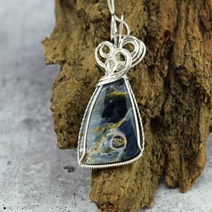 Sterling Silver Wire Wrapped Pietersite Pendant