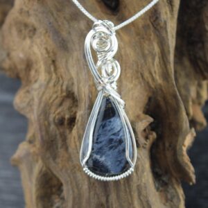 Sterling Silver Wire Wrapped Pietersite Pendant