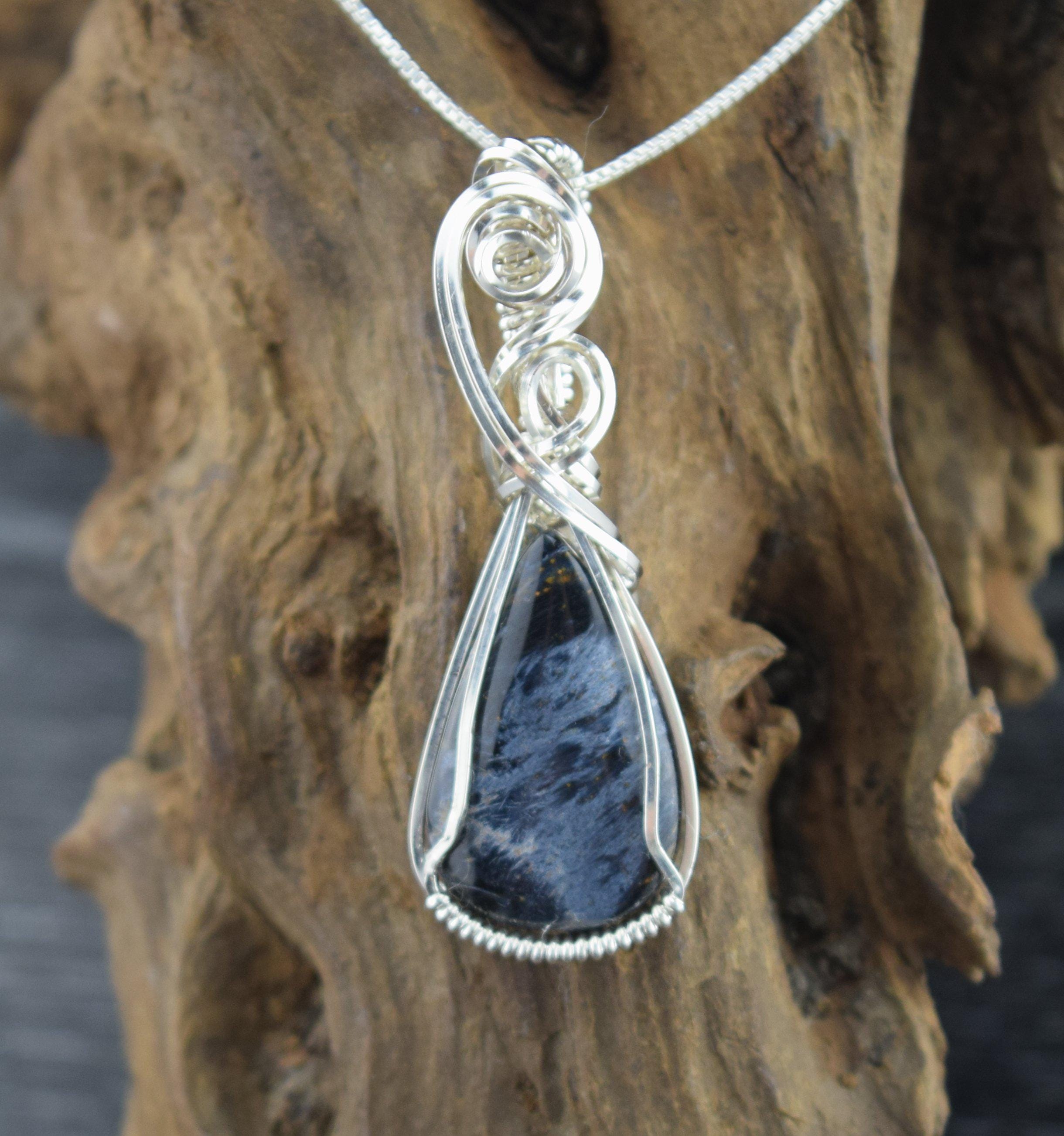 Sterling Silver Wire Wrapped Pietersite Pendant