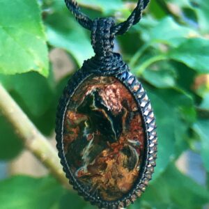 PIETERSITE UNIQUE NECKLACE Pendant, Healing Crystal Jewelry, Macrame Gemstone
