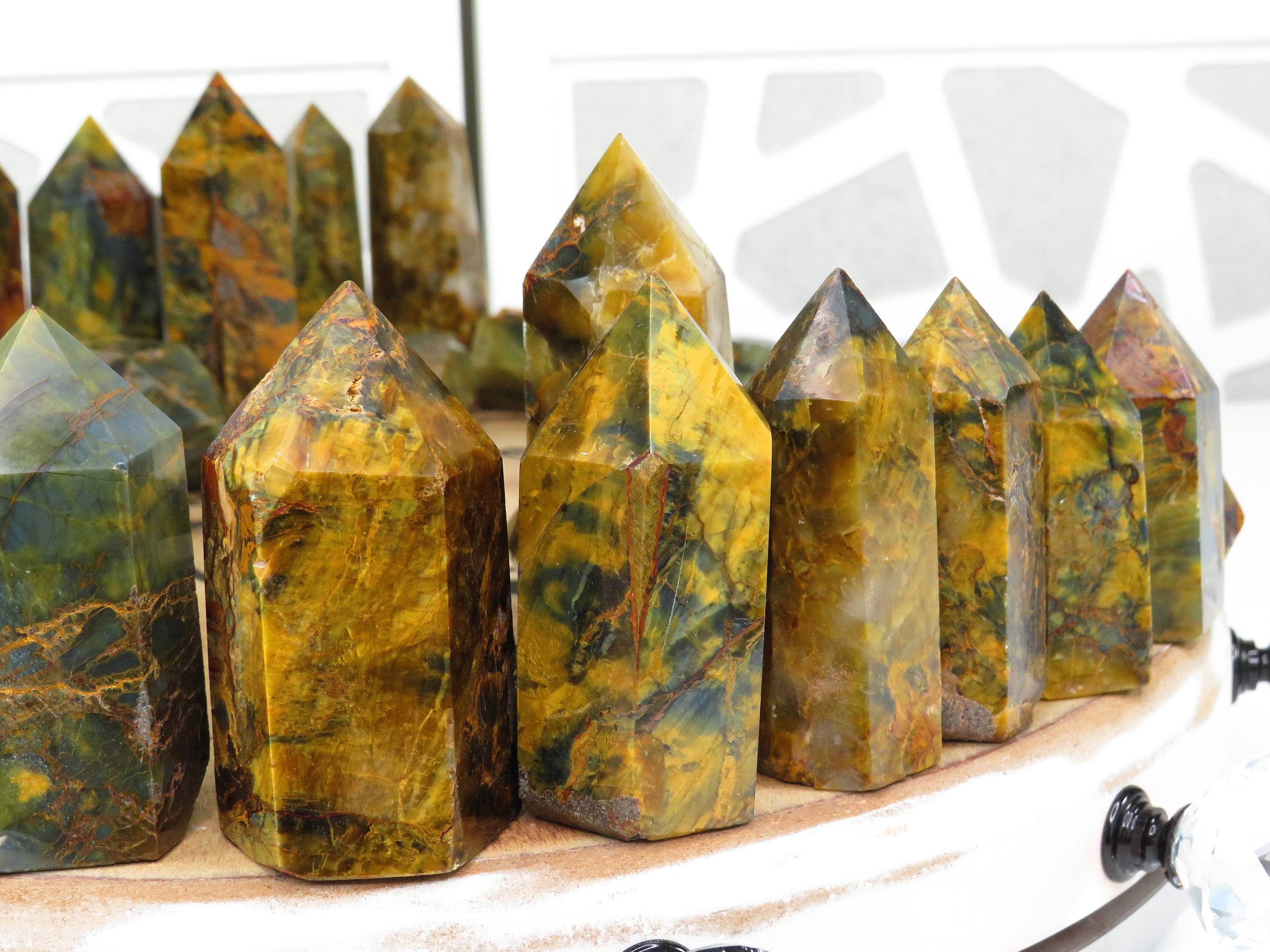 Nellite Gemstone, Lionskin Gemstone, Honey Stone Quartz, Gemstone Tower, Rare Gemstone Point, Tigers Eye Pietersite, Healing