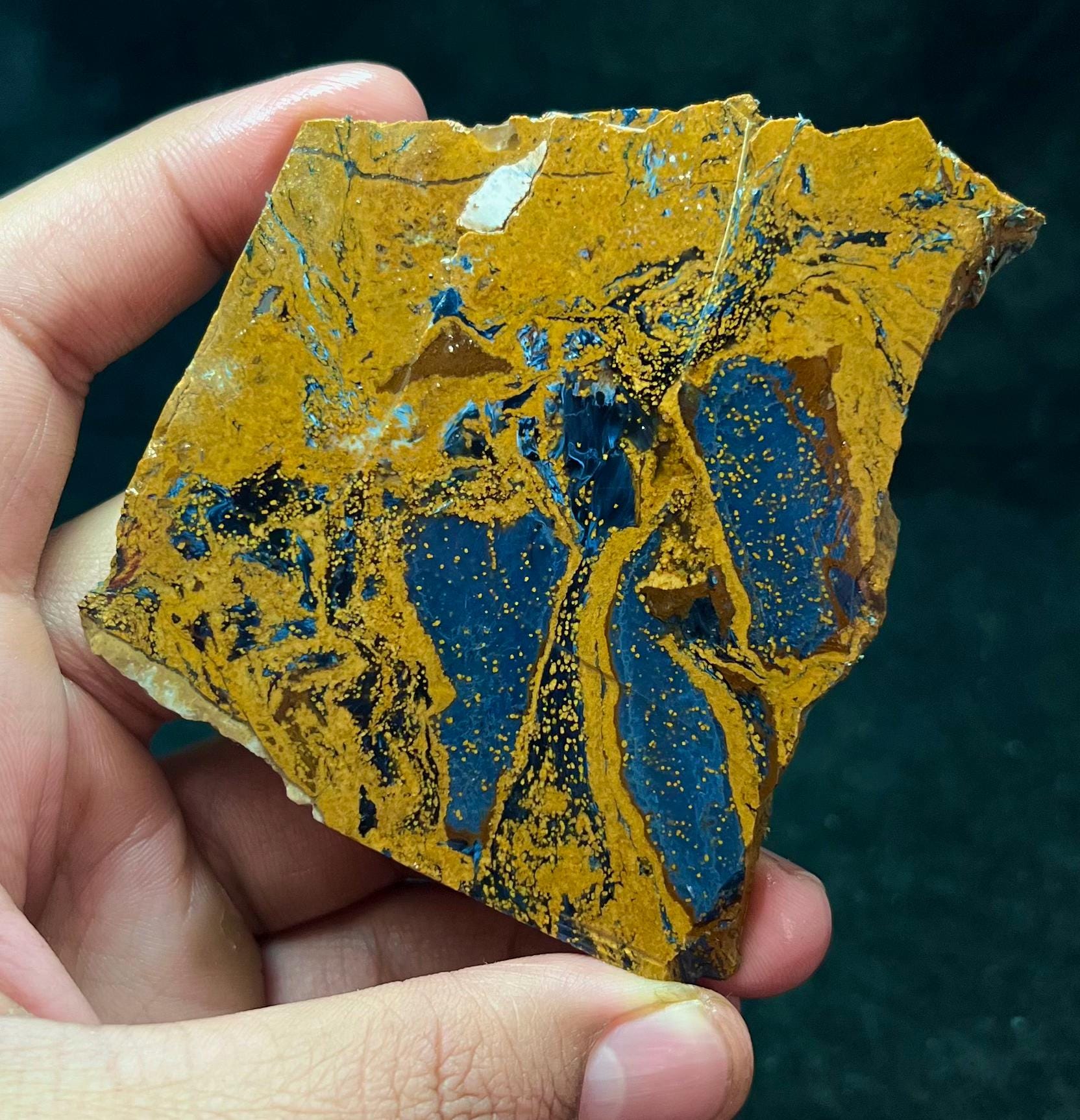 Handpicked Navy Blue Pietersite Rough Slice | Natural Stone 95.5g 86x72x7mm