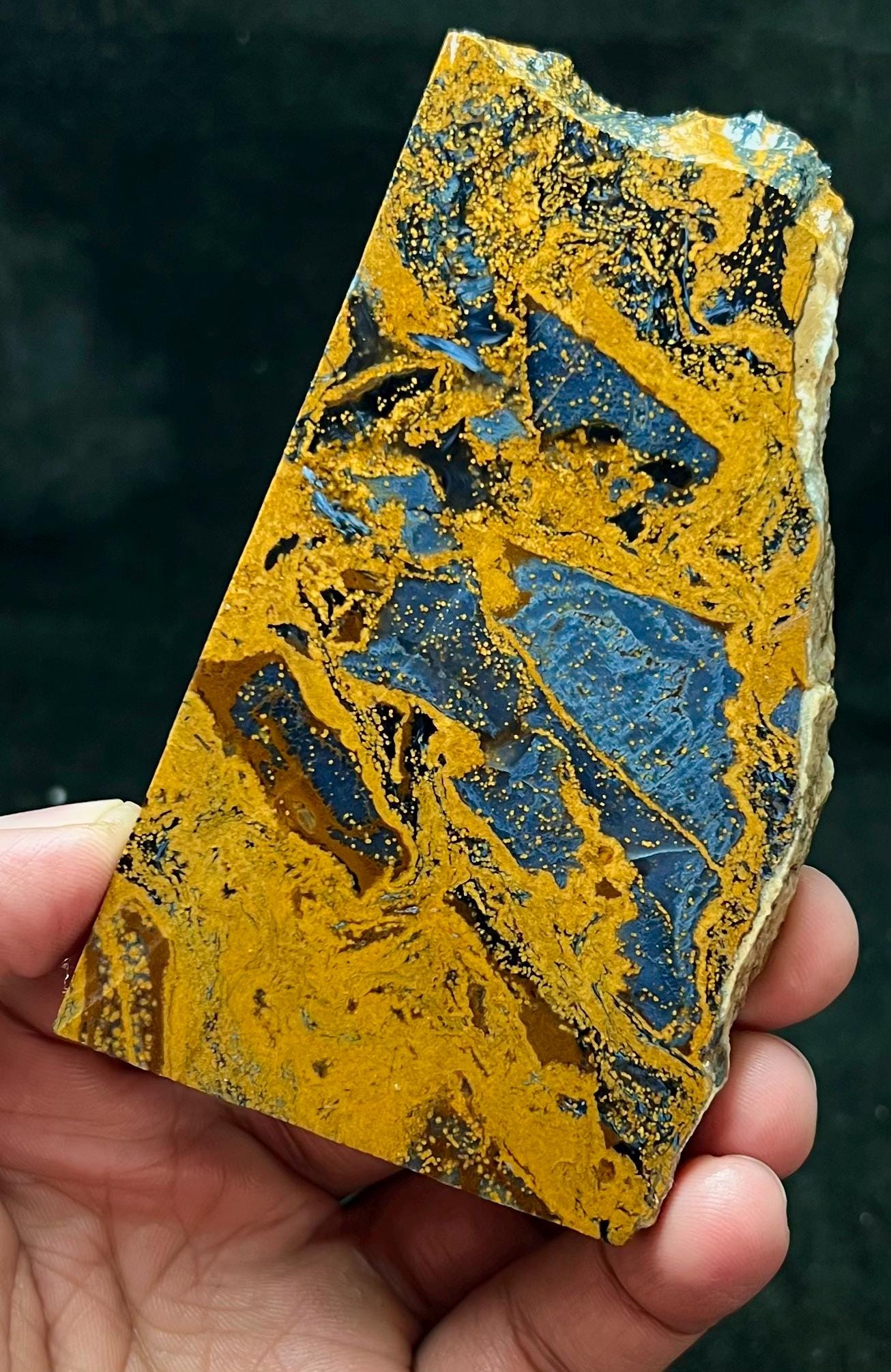 Natural Blue Pietersite Rough Slice | Tempest Stone 148g 110x65x9mm Natural Blue Pietersite Rough Slice | Tempest Stone 148g 110x65x9mm