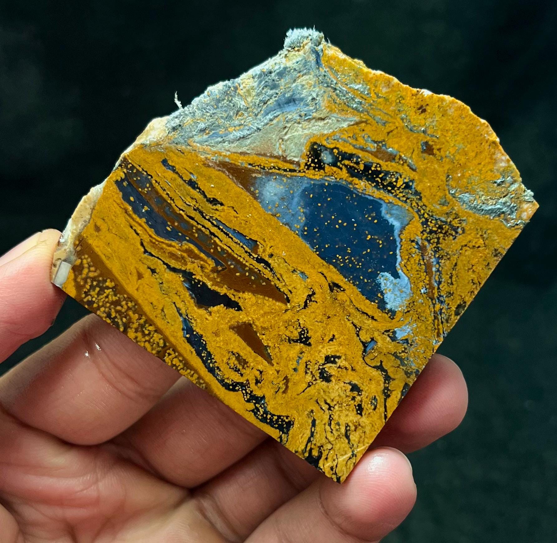 Real Pietersite Rough Slice | Natural Tempest Stone 96.5g 68x67x8mm