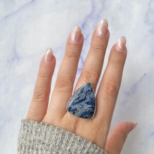 Pietersite Adjustable Ring / 925 Sterling Silver / Healing Gemstone / Gifts For Her / Fancy Cab / Pietersite Statement Ring / Pit-r-295.