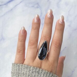 Pietersite Adjustable Ring / 925 Sterling Silver / Healing Gemstone / Gifts For Her / Pear Cab / Pietersite Statement Ring / Pit-r-260.