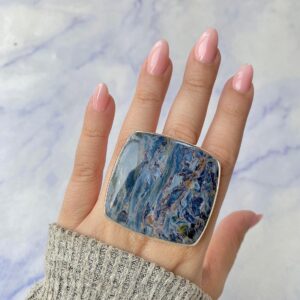 Pietersite Adjustable Ring / 925 Sterling Silver / Healing Gemstone / Gifts For Her / Octagon Cab / Pietersite Statement Ring / Pit-r-367.