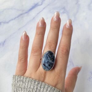 Pietersite Adjustable Ring / 925 Sterling Silver / Healing Gemstone / Gifts For Her / Oval Cab / Pietersite Statement Ring / Pit-r-269.