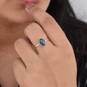 Dainty Pietersite Ring, Gemstone Ring, Affordable Ring, Oval Pietersite Ring, Silver Band Ring, Gift For Wife, Labour Day Gift, Sale, Cheap