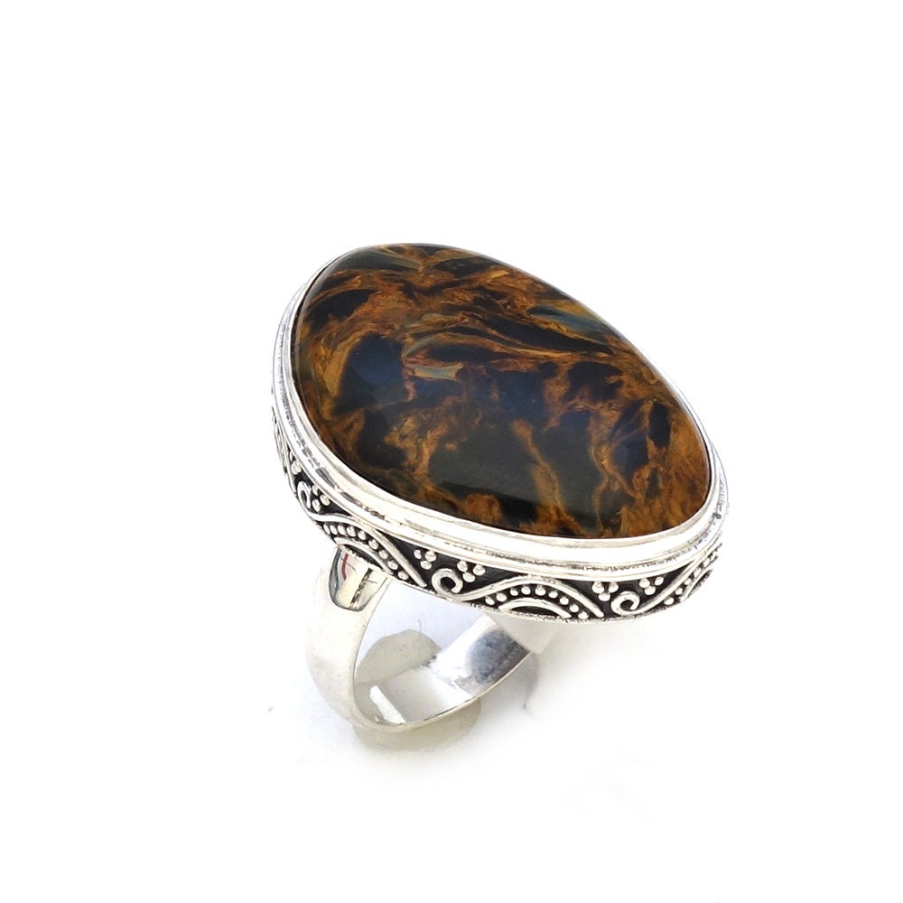 Pietersite Ring Pietersite Jewelry One Of A Kind Ring Gemstone Jewelry