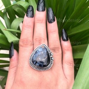 Natural Pietersite Ring, 925 Sterling Silver Handmade Women's Statement Ring, Gift For Mom