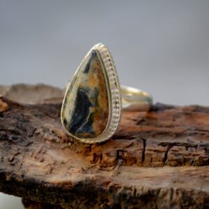 Pietersite Sterling Silver Ring: Boho Statement Jewelry Pietersite Sterling Silver Ring: Boho Statement Jewelry