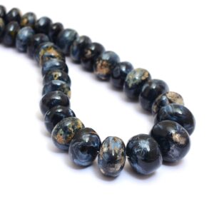 Aaa+ Pietersite Gemstone 8mm-14mm Smooth Rondelle Beads | Natural Pietersite Semi Precious Gemstone Loose Rondelle Beads | 15inch Strand