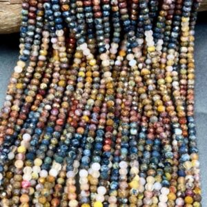 AAA Natural Pietersite stone bead. Faceted 3x4mm rondelle shape. Gorgeous natural brown blue color with orange multi color gemstone 15.5” AAA Natural Pietersite stone bead. Faceted 3x4mm rondelle shape. Gorgeous natural brown blue color with orange multi color gemstone 15.5”