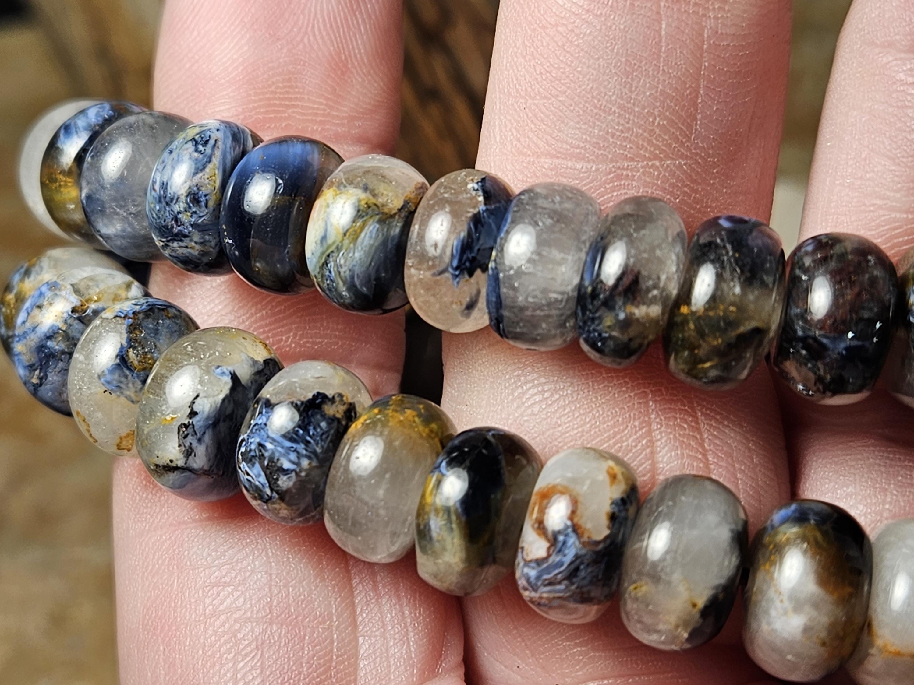 Rare & Radiant: Natural Pietersite And Quartz Rondelle Bracelets