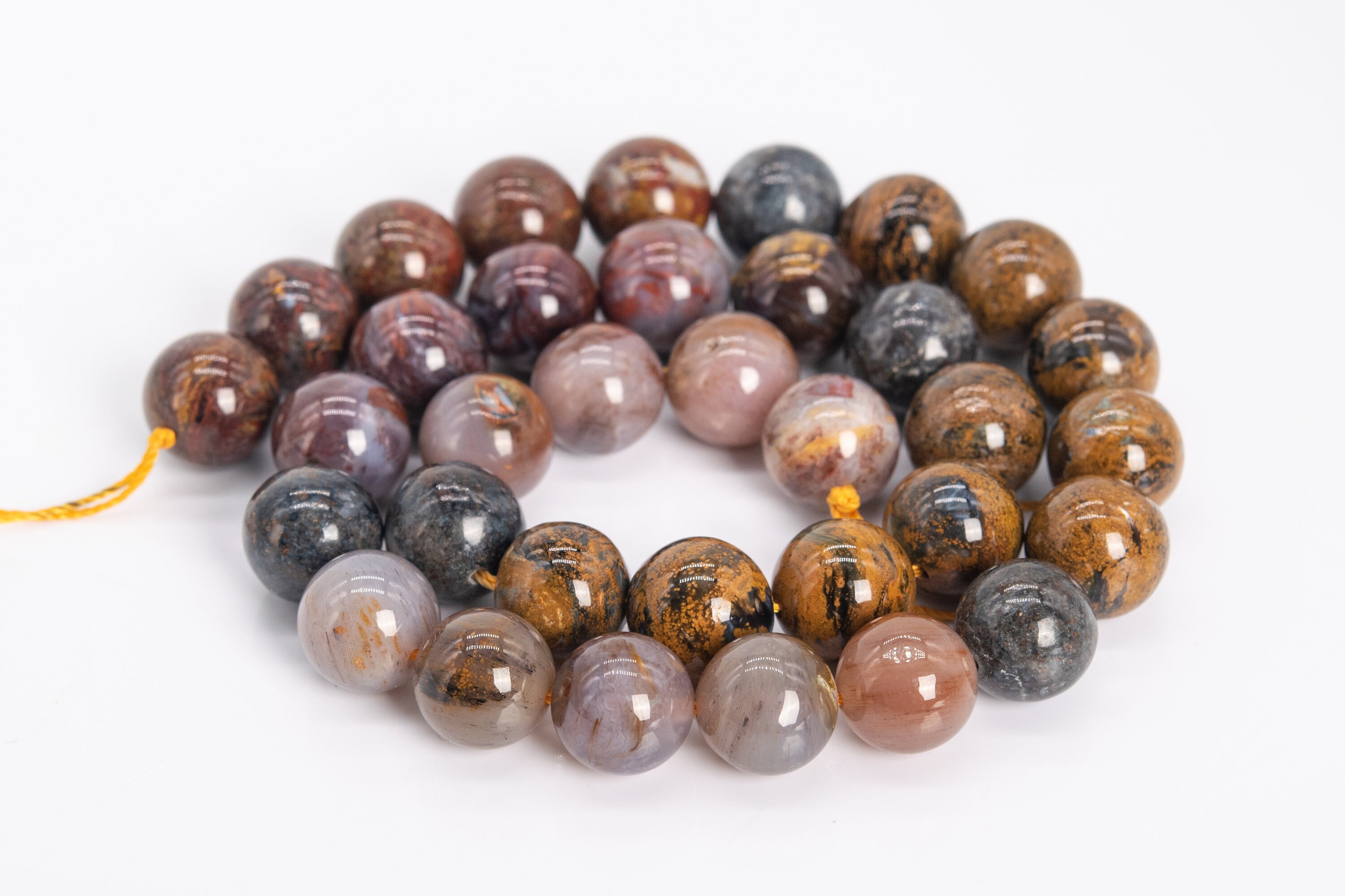 11-12mm Multicolor Pietersite Beads Colombia Grade Aa Genuine Natural Gemstone Full Strand Round Loose Beads 15" (111982-3463)